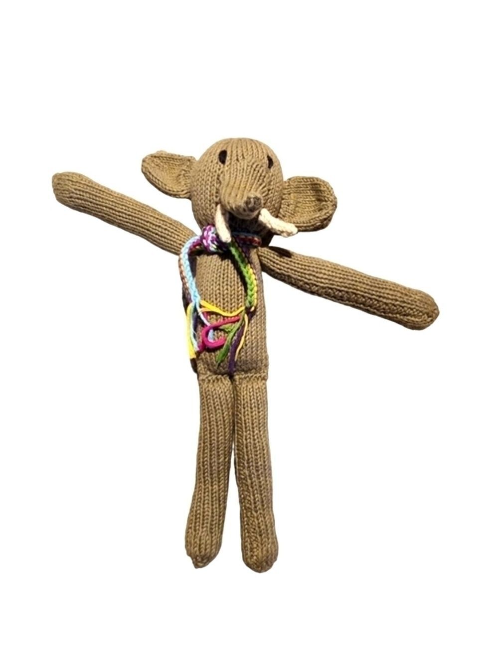 Crocheted Elephant handmade plush stuffed animal woobie lovie with scarf
